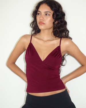 Motel Rocks Bea Cross Front Tanktop Damen Rot | YQO7521VT