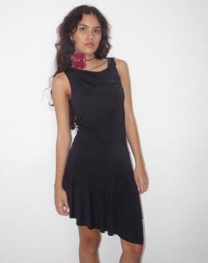 Motel Rocks Chaya Slinky Minikleid Damen Schwarz | SAD332SK