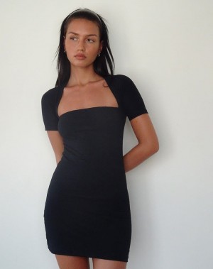 Motel Rocks Drequa Minikleid Damen Schwarz | BGW2068KQ