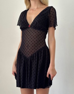 Motel Rocks Geni Minikleid Damen Schwarz | CKT4019VB