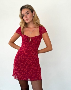 Motel Rocks Lashka Minikleid Damen Rot | VEO4173VN