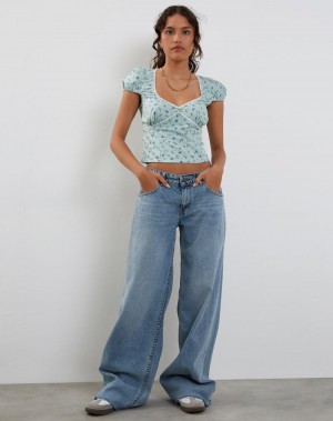 Motel Rocks Laz T-shirts Damen Grün | JNS7913KR