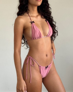 Motel Rocks Leyna Bikinihosen Damen Rosa Schwarz | KEB982OS