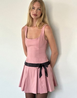Motel Rocks Michelia Minikleid Damen Rosa Schwarz | MNA2777ON