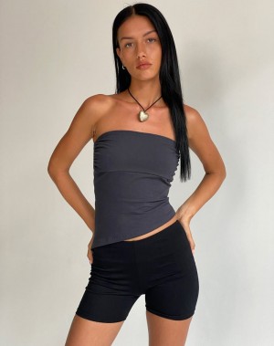 Motel Rocks Minase Asymmetric Bandeau-Bh Damen Blau Grau | OMR7146VD