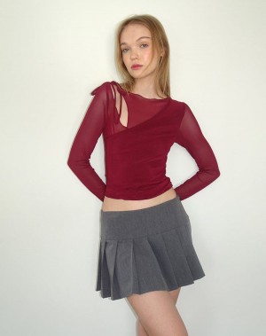 Motel Rocks Monari Long Sleeve T-shirts Damen Rot | EFM10061AD