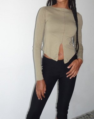 Motel Rocks Motel X Jacquie Fenrin Long Sleeve Butterfly Jersey T-shirts Damen Grün | SMN1266AL