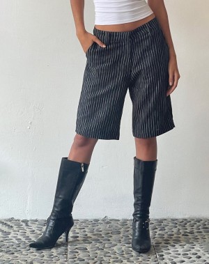 Motel Rocks Motel X Jacquie Tabaru Longline Kurze Hose Damen Schwarz | RPG947GA