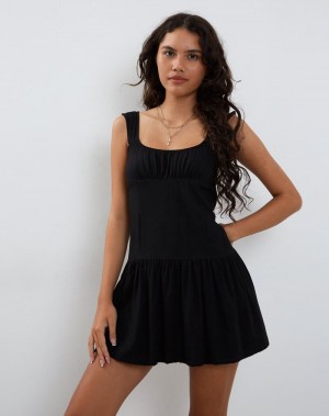 Motel Rocks Nihao Minikleid Damen Schwarz | LVB1941LS