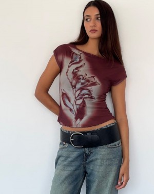 Motel Rocks Nova T-shirts Damen Braun | NOZ9453WS