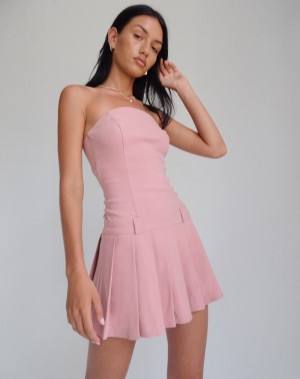 Motel Rocks Payoda Bandeau Minikleid Damen Rosa | UWF1615UM