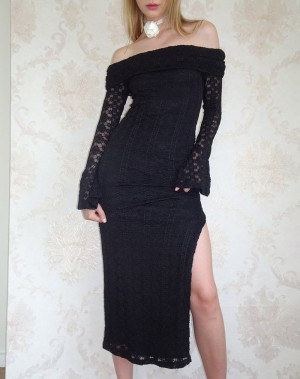 Motel Rocks Philippa Maxikleid Damen Schwarz | GPX9772SM