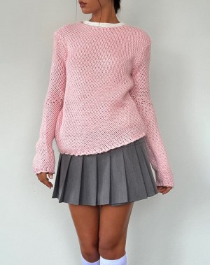Motel Rocks Ranvir Gestrickt Pullover Damen Rosa | JJP1985SS