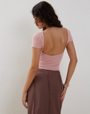 Motel Rocks Xiwang T-shirts Damen Rosa | WDB8442HE