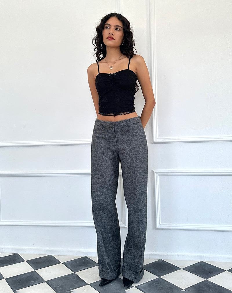 Motel Rocks Abdel Faux Wolle Tailored Hosen Damen Grau | LDM2610TN