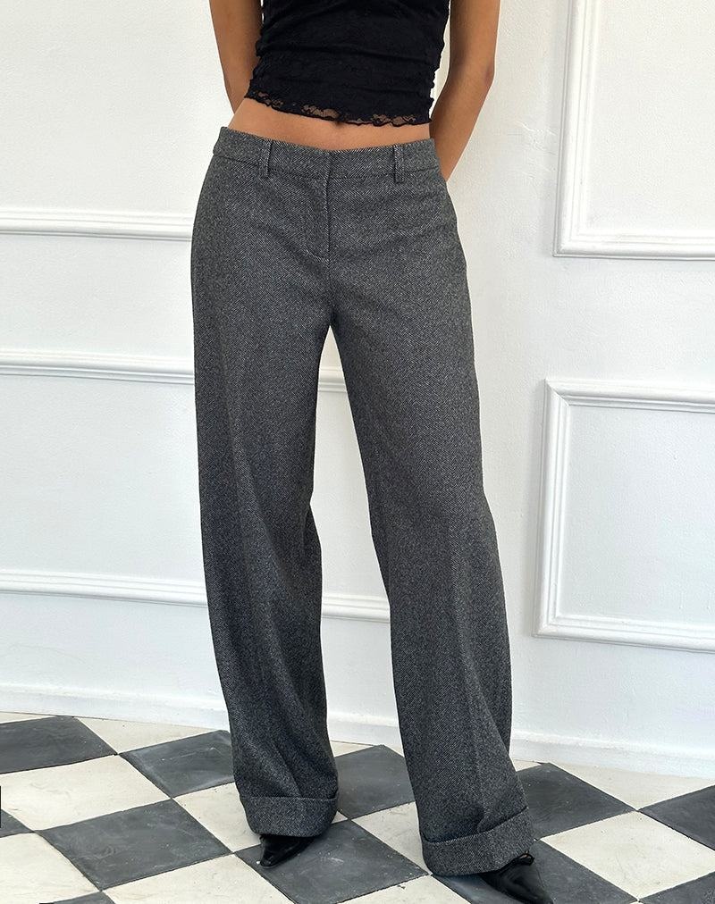 Motel Rocks Abdel Faux Wolle Tailored Hosen Damen Grau | LDM2610TN
