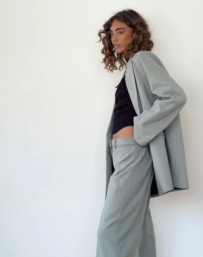 Motel Rocks Abdel Faux Wolle Tailored Hosen Damen Grau | IFL544VE
