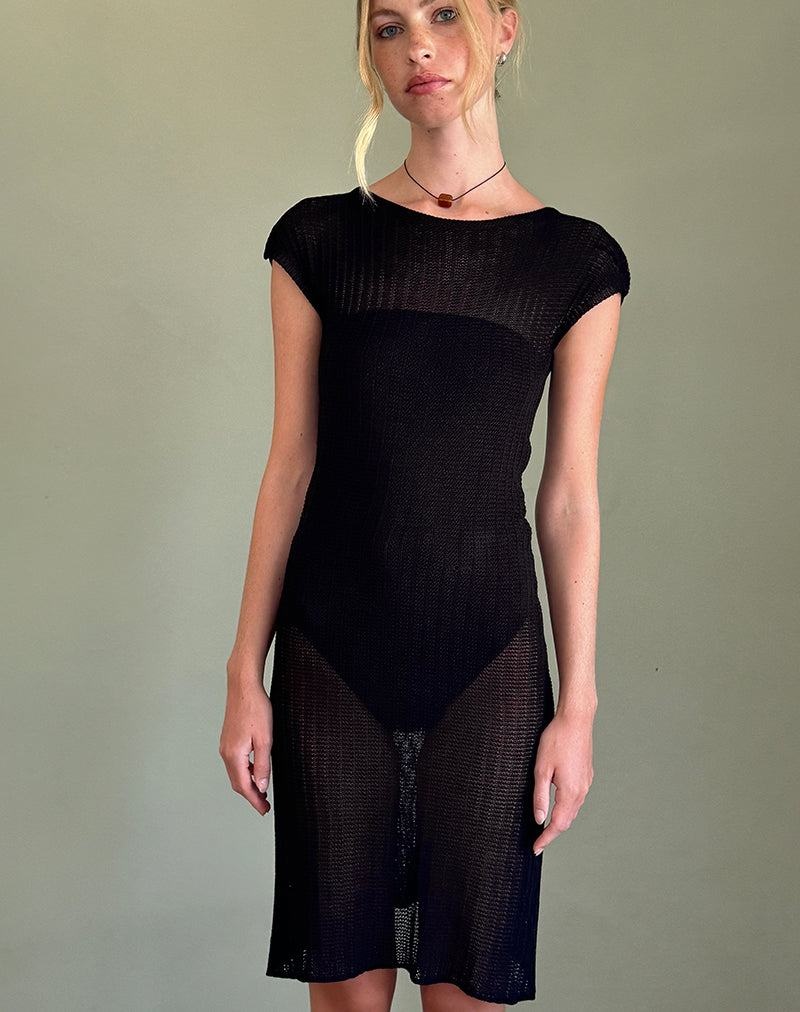 Motel Rocks Adeline Midi-kleid Damen Schwarz | CAE1186IH