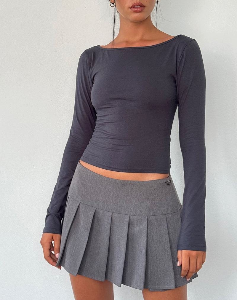 Motel Rocks Amabon Long Sleeve T-shirts Damen Blau Grau | CUX828HU