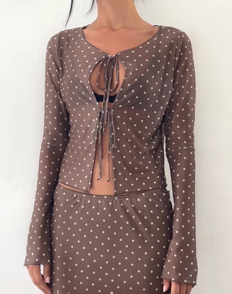 Motel Rocks Araceli Tie Front Bluse Damen Braun | QQC162EJ