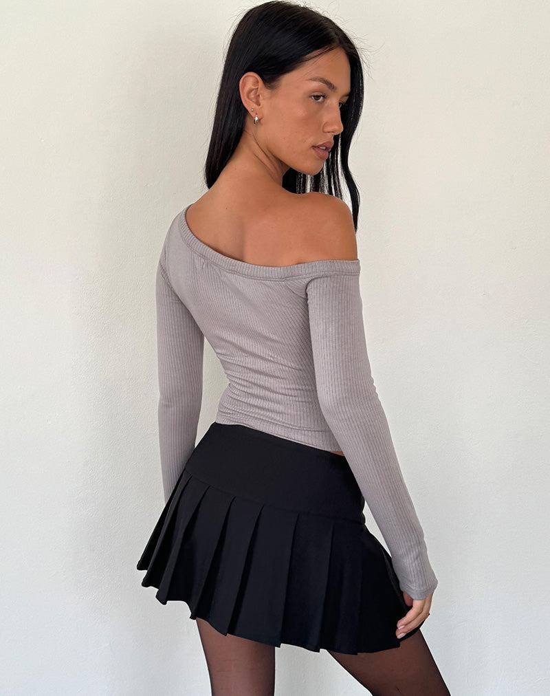 Motel Rocks Ashia Asymmetrical Long Sleeve T-shirts Damen Grau | HOH2997JU