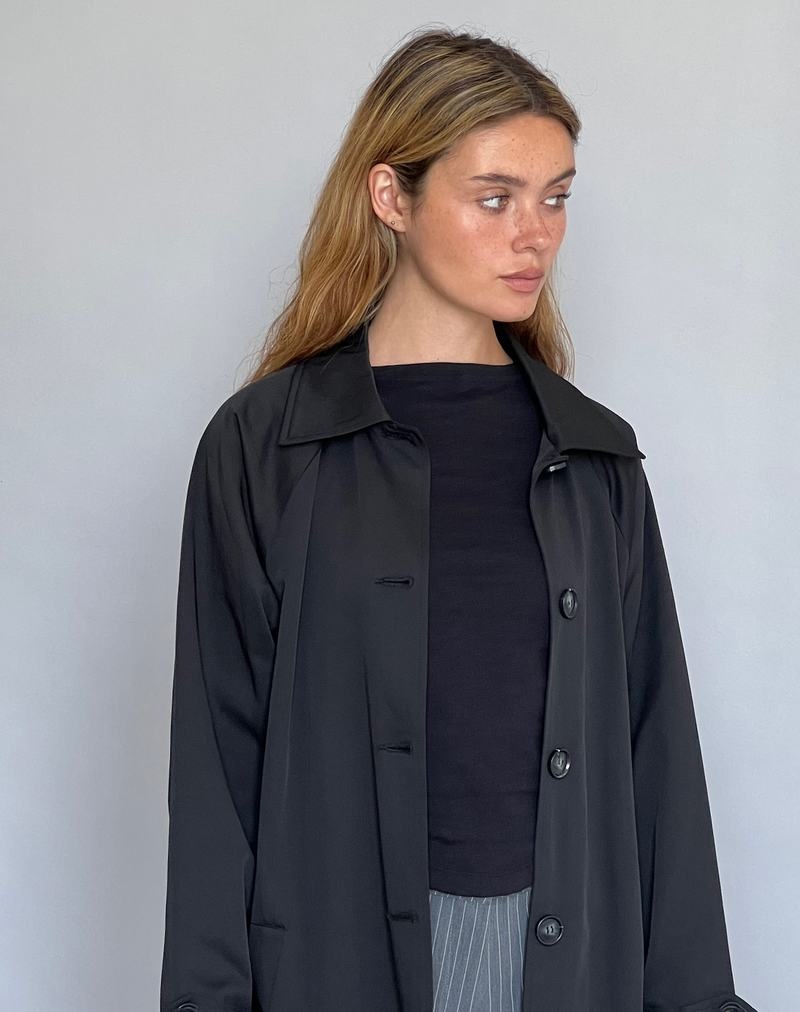 Motel Rocks Assa Trenchcoat Damen Schwarz | RZD7334NK