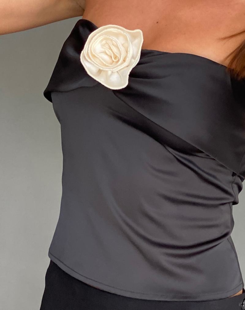 Motel Rocks Astrum Satin Bandeau-Bh Damen Schwarz | UHO8171RW