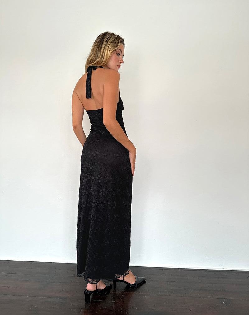 Motel Rocks Atma Halterneck Maxikleid Damen Schwarz | GJQ6387QQ