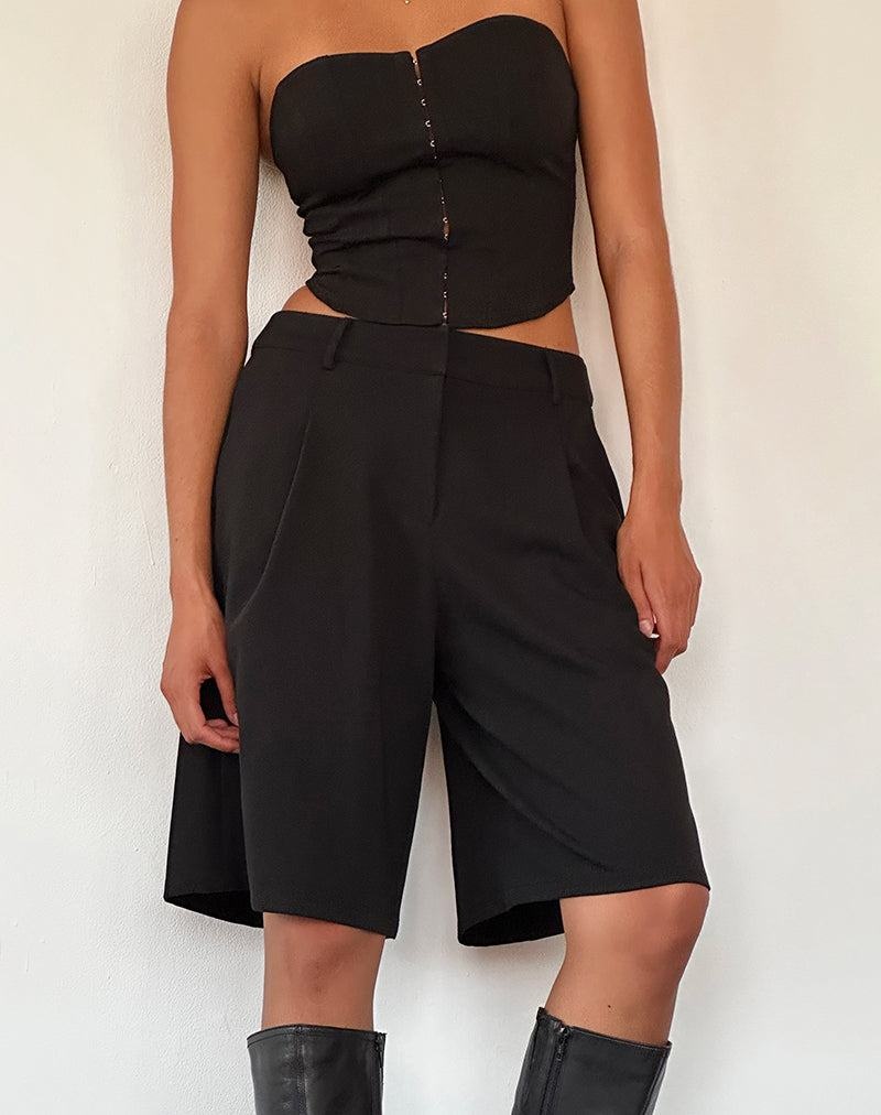 Motel Rocks Ayna Longline Kurze Hose Damen Schwarz | VSN4983WX