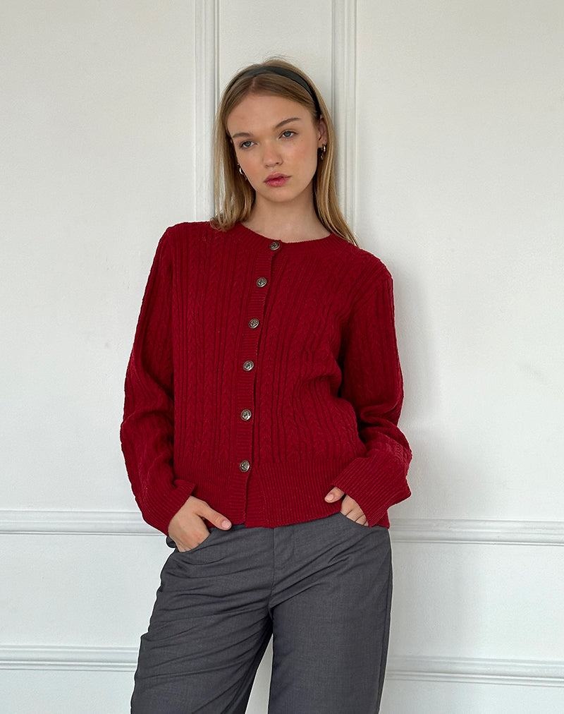 Motel Rocks Bavana Strickjacke Damen Dunkelrot | XCN422SP