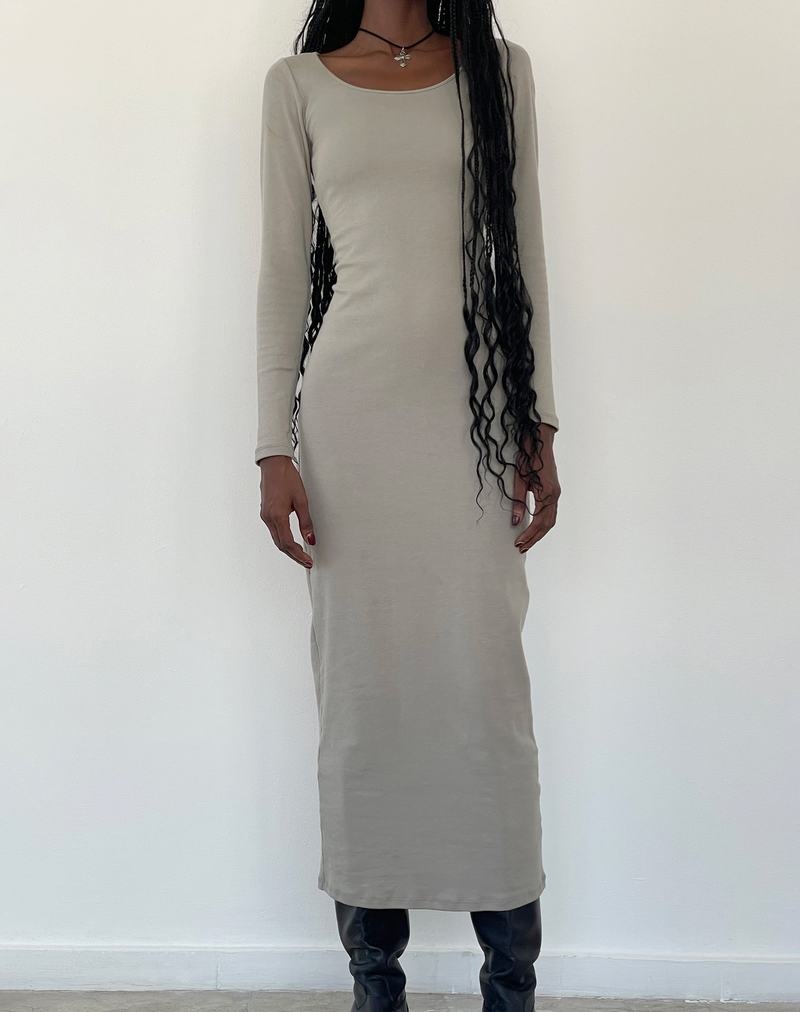 Motel Rocks Belila Long Sleeve Maxikleid Damen Grün Grau | VAH22100PG