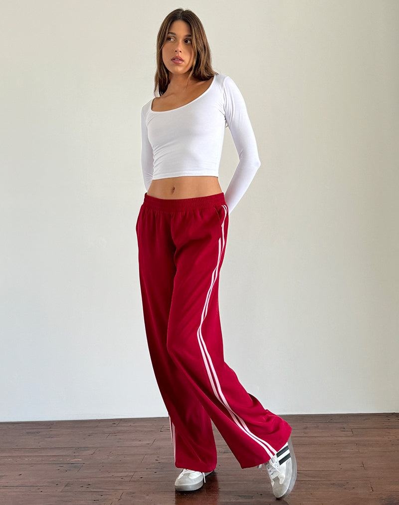 Motel Rocks Bennett Weite Leg Hosen Damen Rot Rosa | BJV320ZE