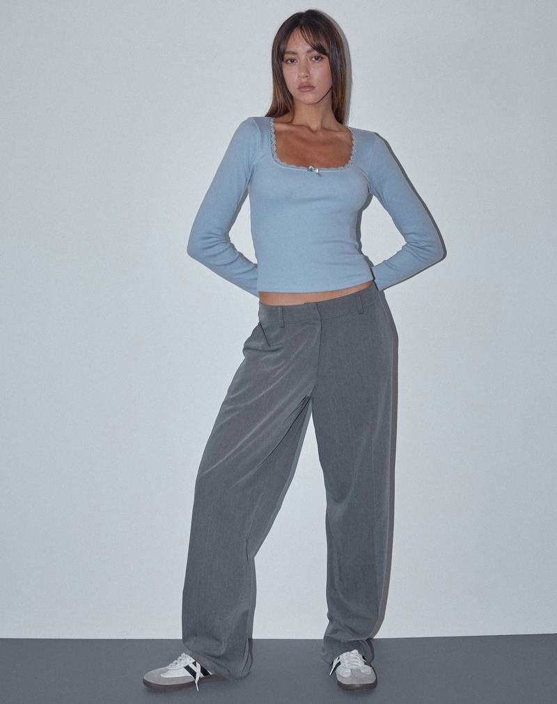 Motel Rocks Bovita Long Sleeve T-shirts Damen Blau | GRU6214WE