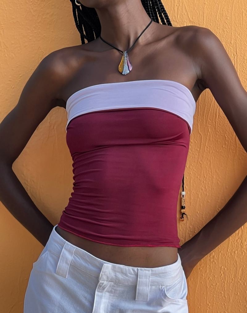Motel Rocks Brylee Crop Bandeau-Bh Damen Rot Lila | VCA3842WE