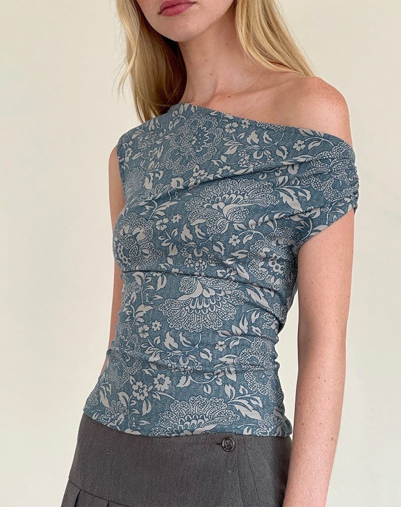 Motel Rocks Calypso Bluse Damen Blau | ITF2735UM