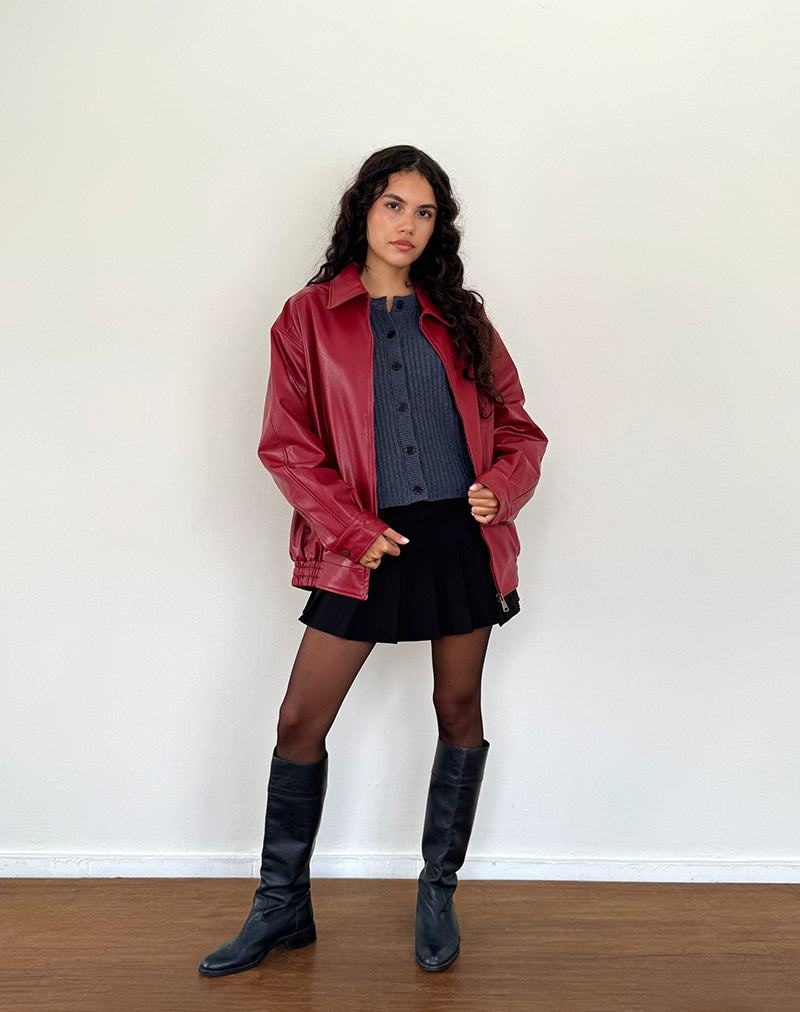 Motel Rocks Cavita Pu Lederjacke Damen Rot | DVC7873QE