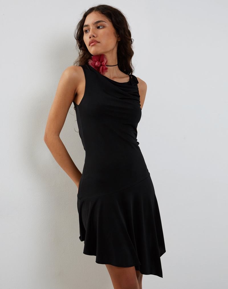 Motel Rocks Chaya Slinky Minikleid Damen Schwarz | SAD332SK
