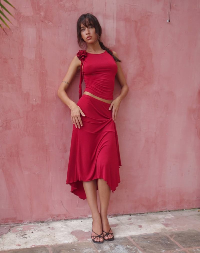 Motel Rocks Cinta Low Rise Midi Röcke Damen Rot | CZL5568WG