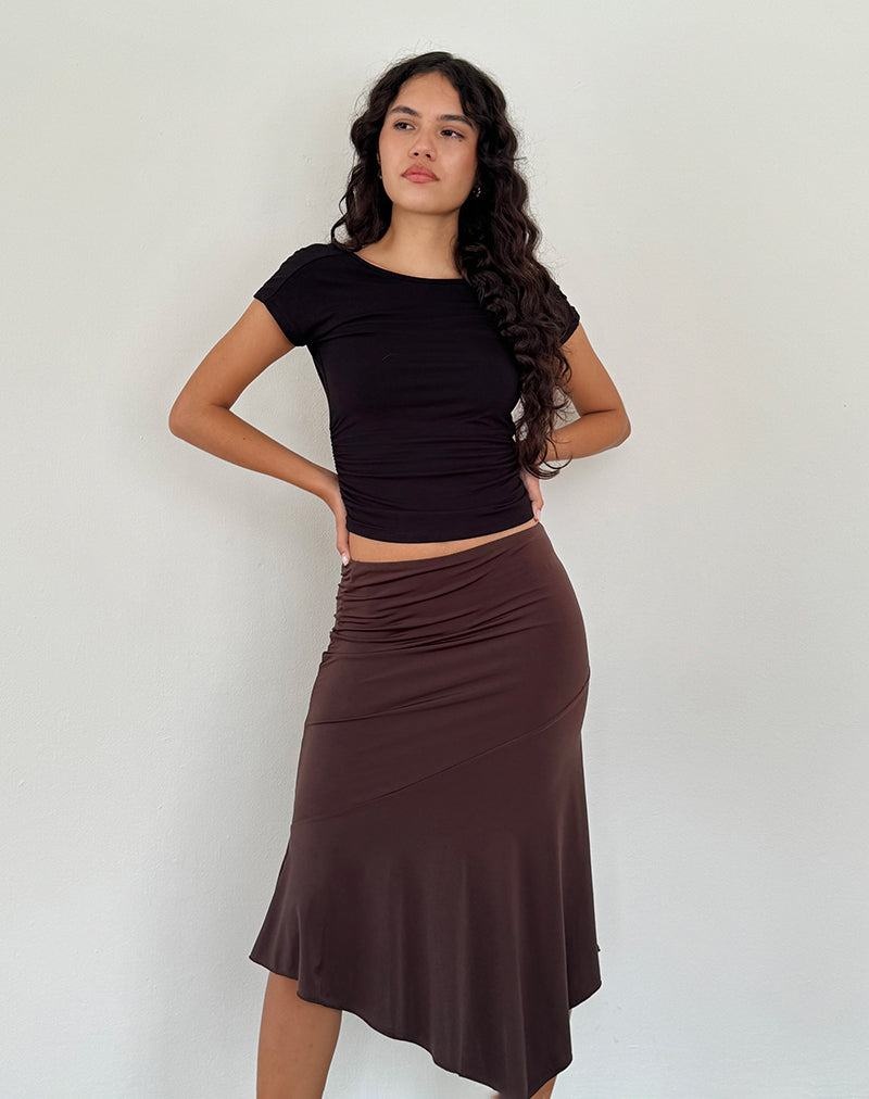 Motel Rocks Cinta Low Rise Midi Röcke Damen Dunkelbraun | DIT6889TX