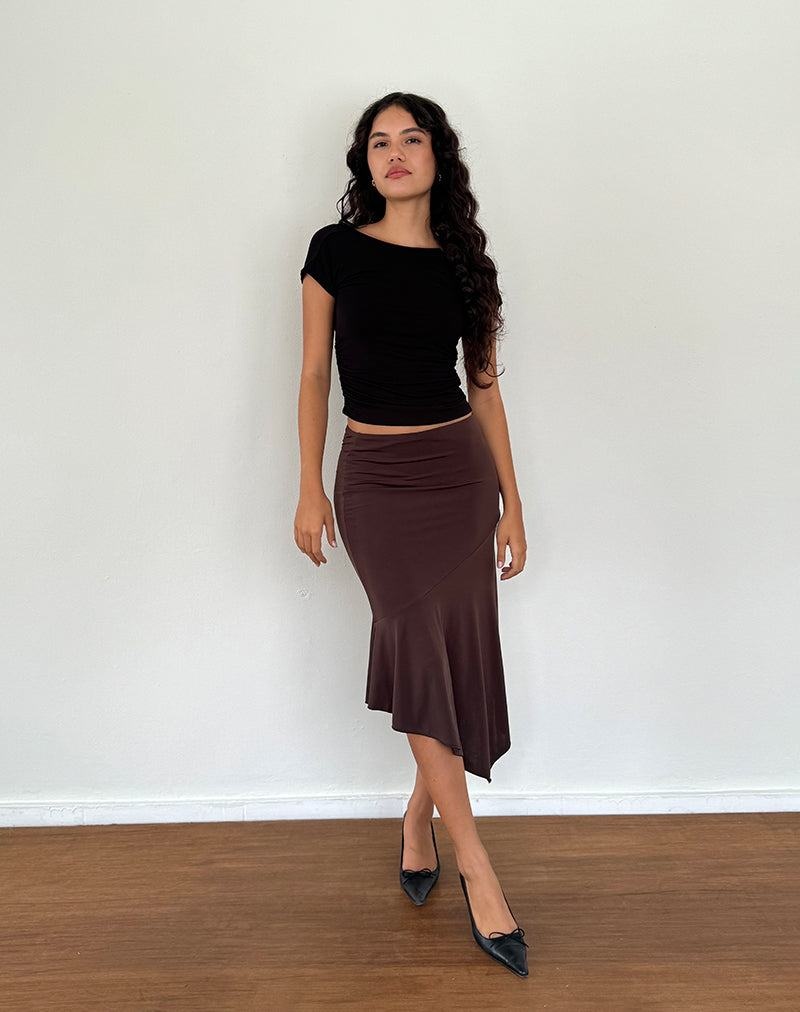 Motel Rocks Cinta Low Rise Midi Röcke Damen Dunkelbraun | DIT6889TX