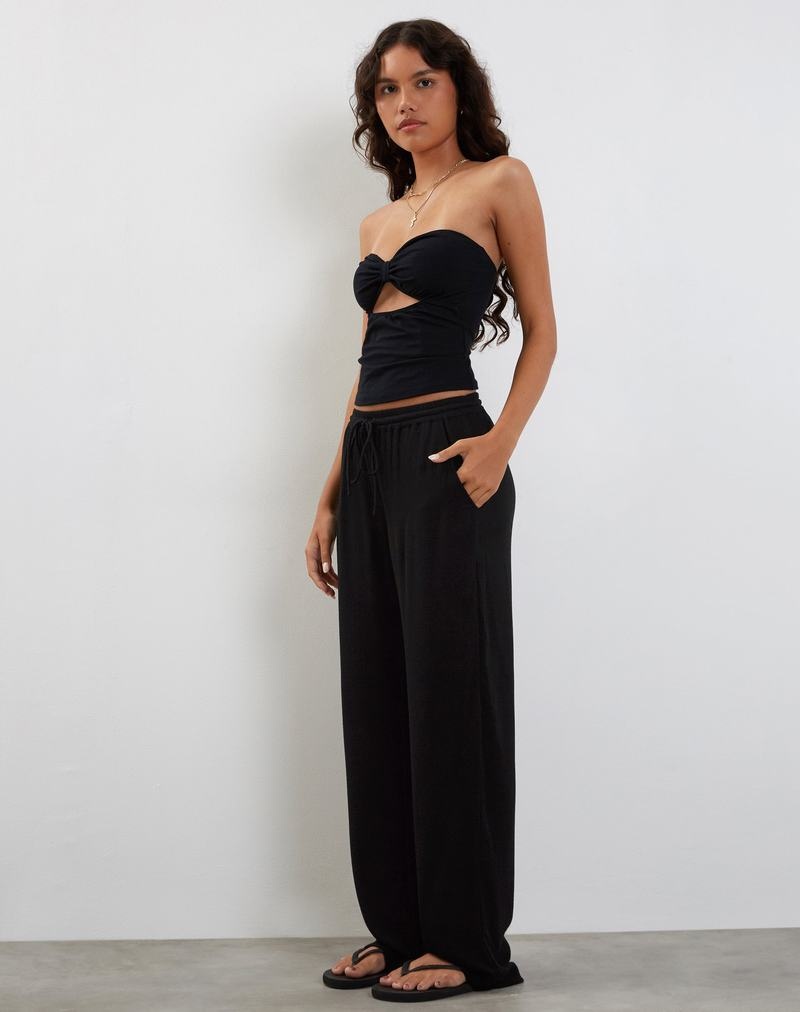 Motel Rocks Cisa Weite Leg Hosen Damen Schwarz | MKX8934RN