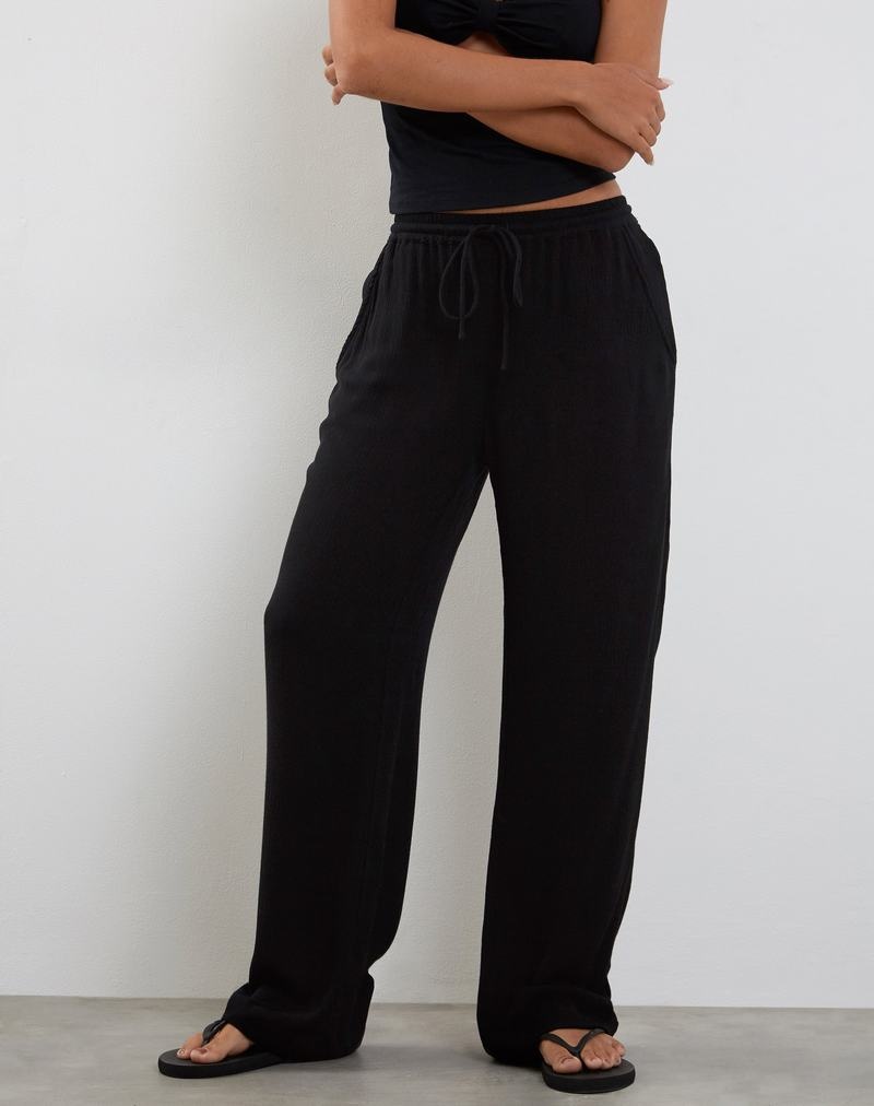 Motel Rocks Cisa Weite Leg Hosen Damen Schwarz | MKX8934RN