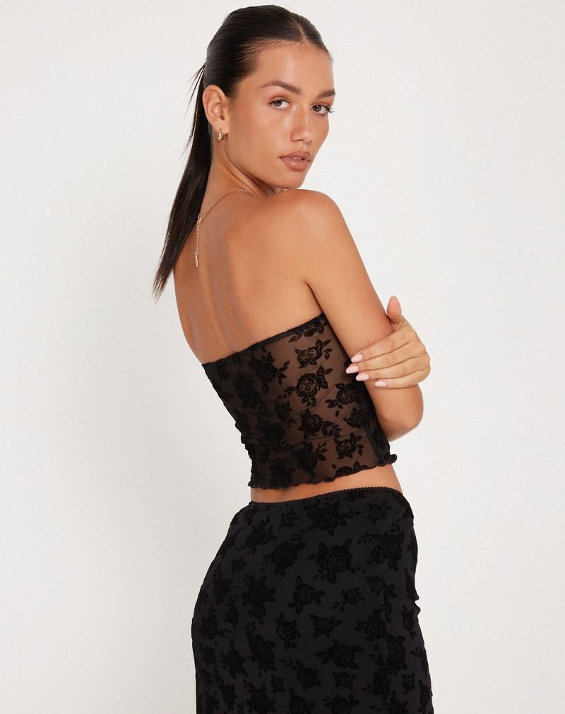 Motel Rocks Claryn Corset Weste Damen Schwarz | WME1389WW
