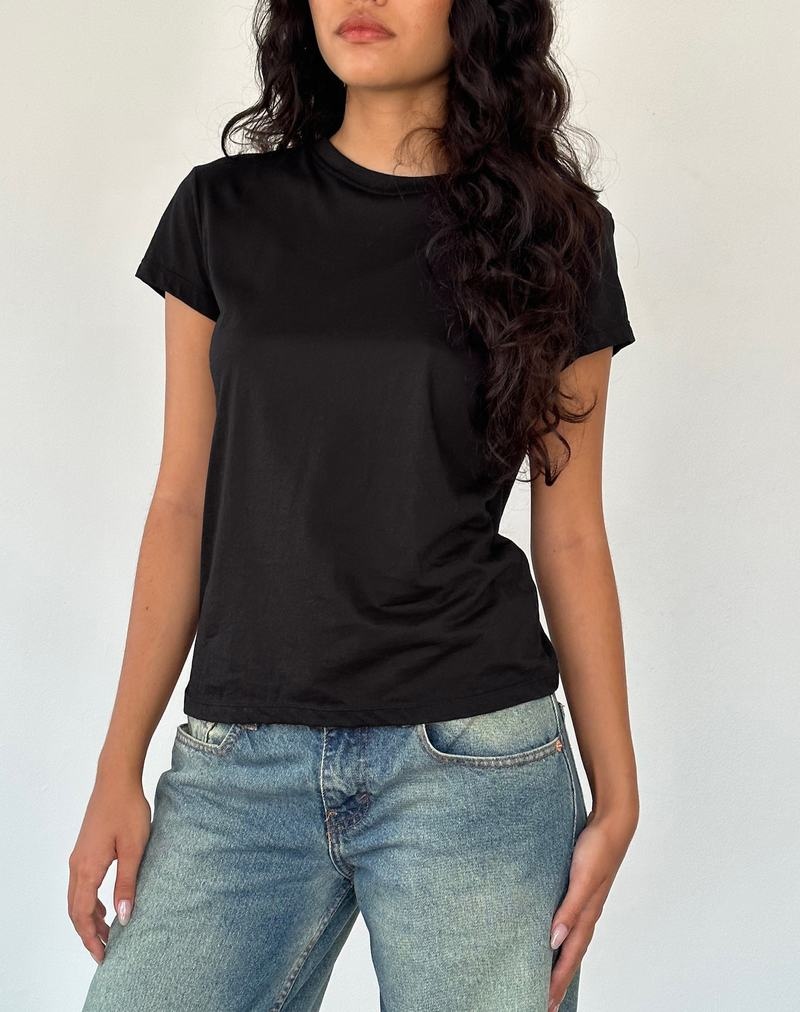 Motel Rocks Clio Baggy Tee T-shirts Damen Schwarz | SCS59TG