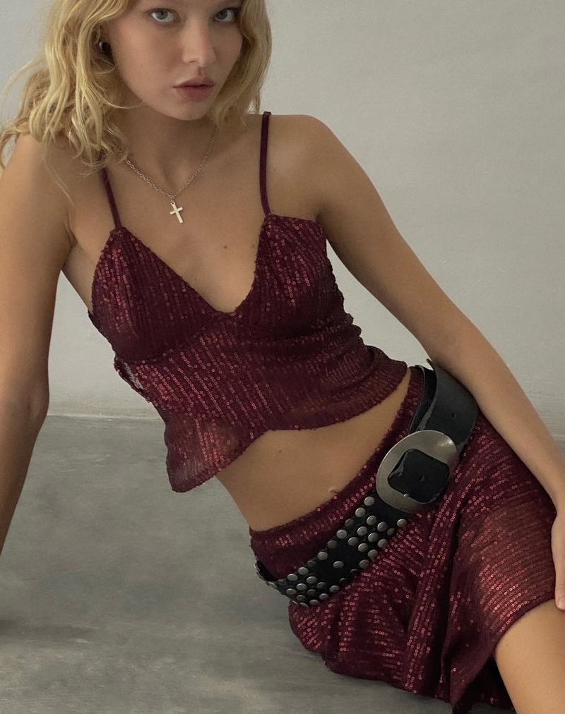 Motel Rocks Cojira Butterfly Weste Damen Rot | MKD5259TK