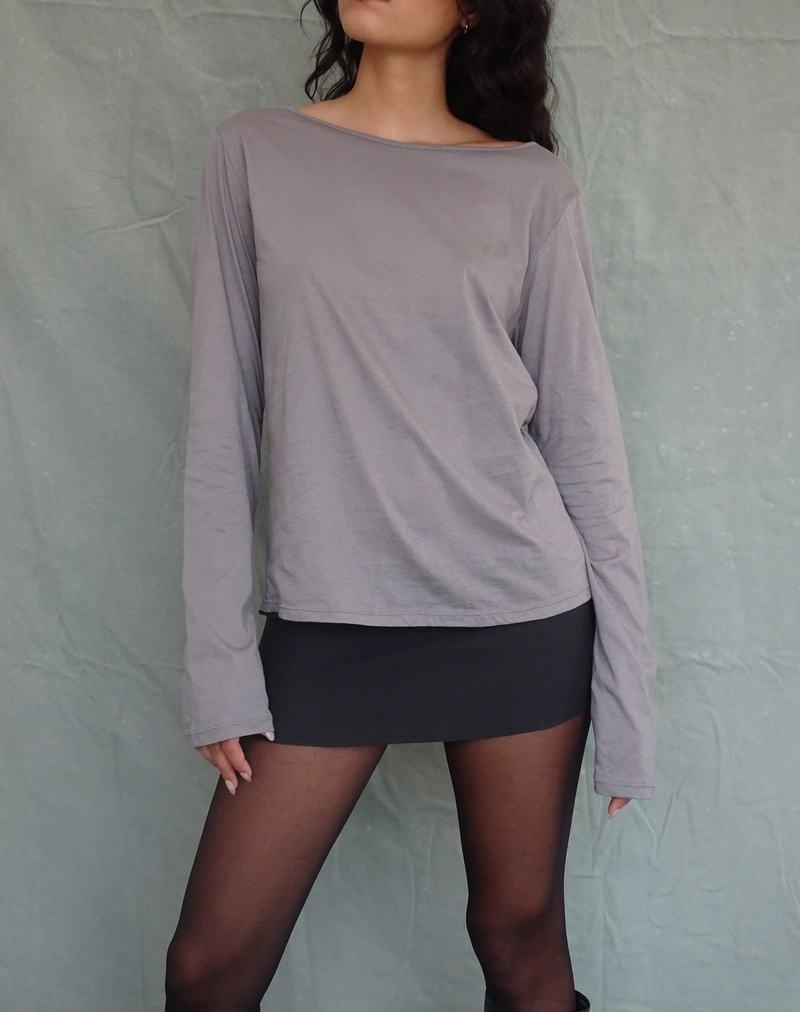 Motel Rocks Damon Baggy Long Sleeve T-shirts Damen Grau | LKA5794EO