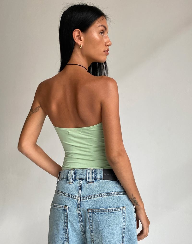 Motel Rocks Dayu Crop Bandeau-Bh Damen Silber Grün | BQF246NS