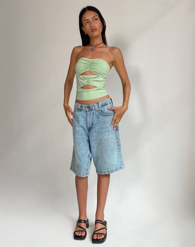 Motel Rocks Dayu Crop Bandeau-Bh Damen Silber Grün | BQF246NS