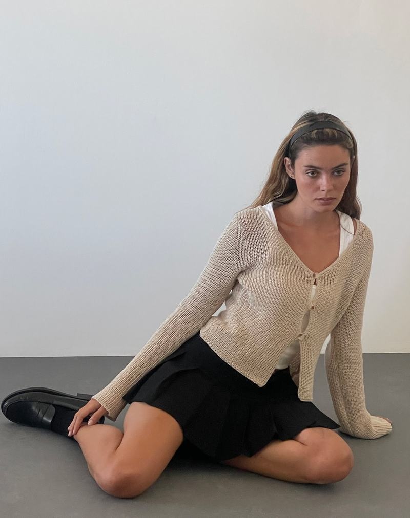 Motel Rocks Devita Long Sleeve Gestrickt Top Strickjacke Damen Beige | STM4380ND
