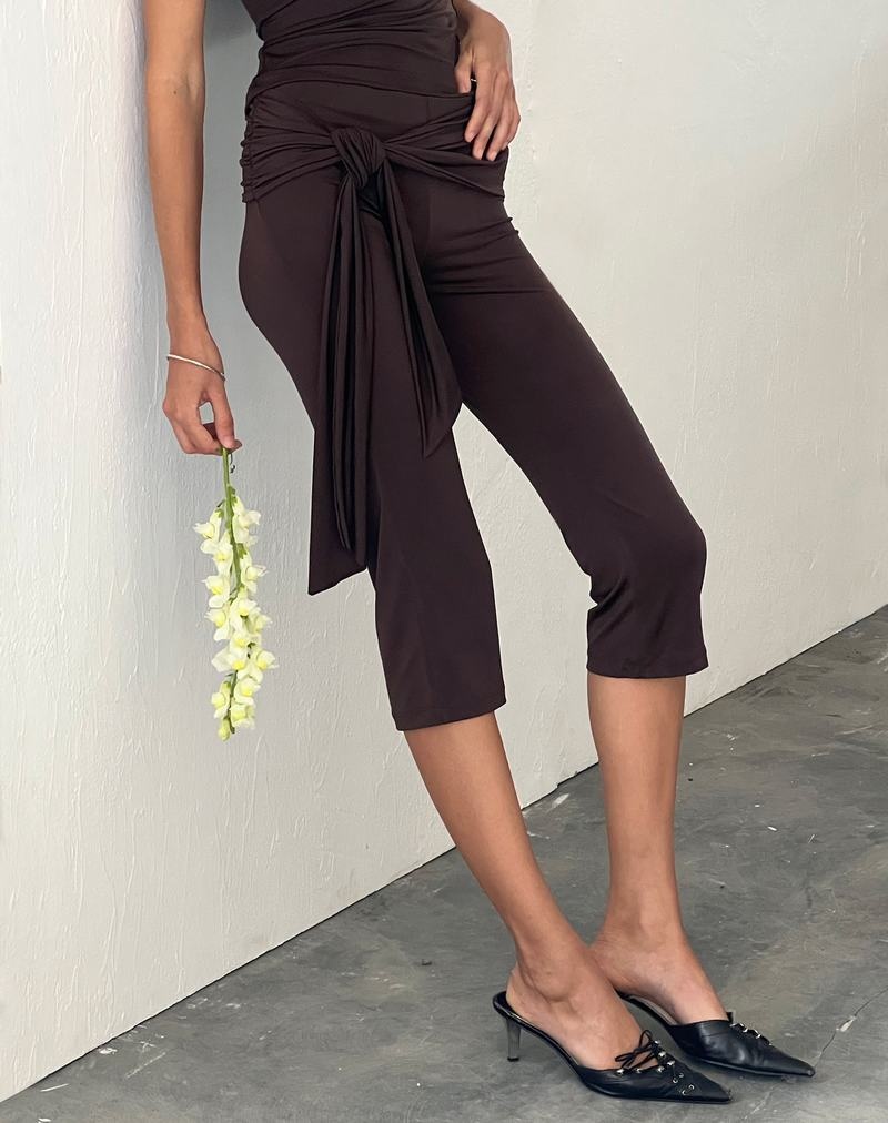 Motel Rocks Effy Capri With Wrap Waistband Hosen Damen Braun | ZXZ9737ZY